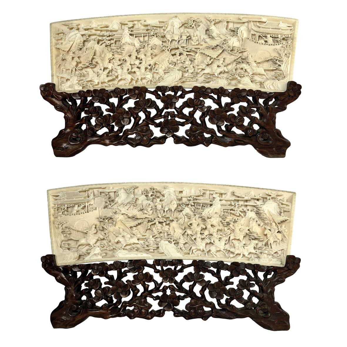 Par de paneles en marfil