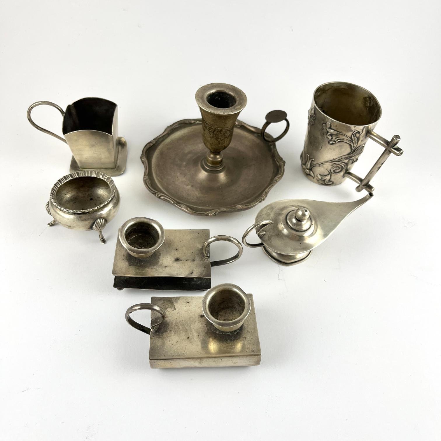 Siete piezas en plata