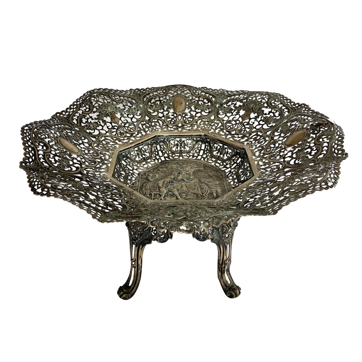 Centro de mesa plata alemana