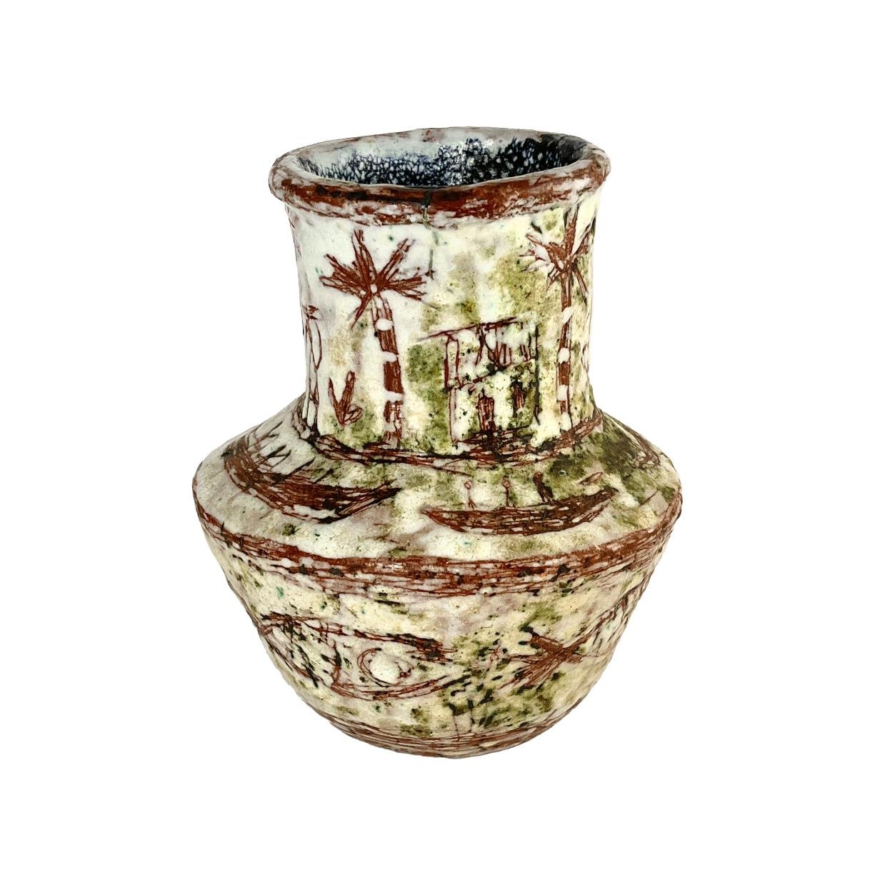 Jarrón en cerámica esmaltada