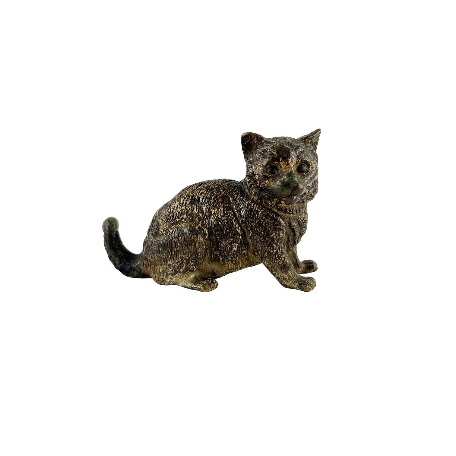 Escultura en bronce vienés "Gato"