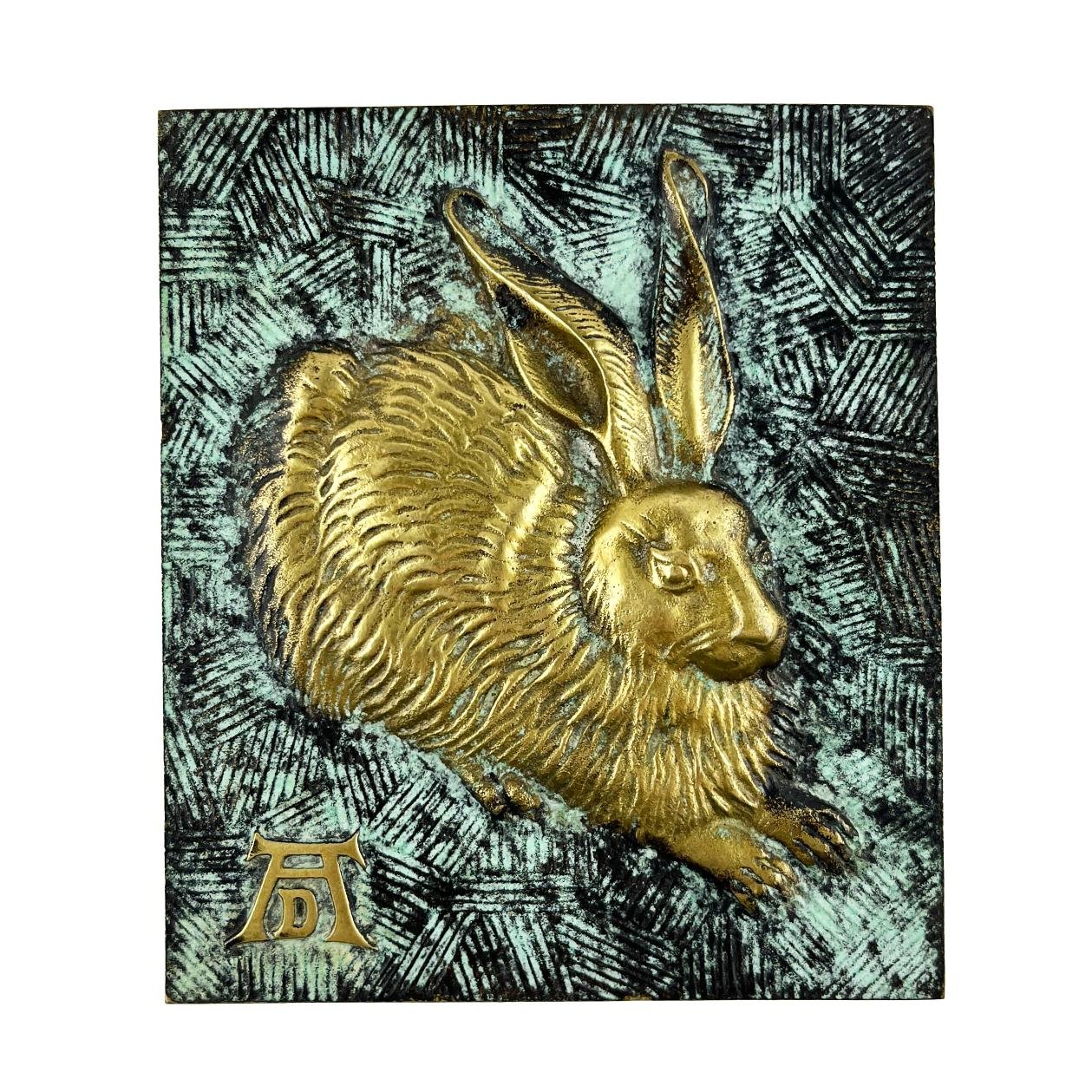 Placa en bronce "Liebre de Durero"