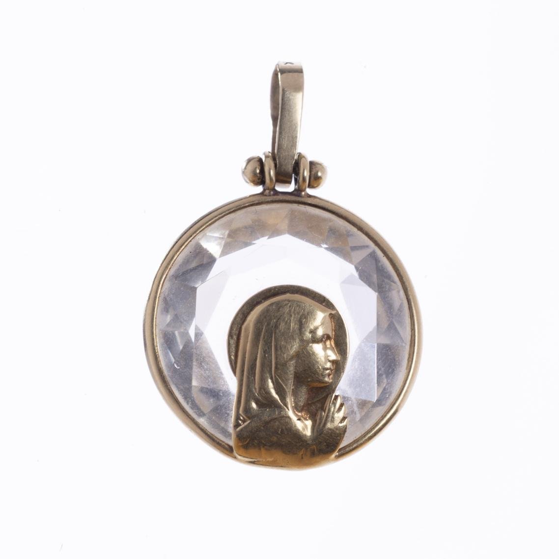 Medalla en oro 18 K y cristal