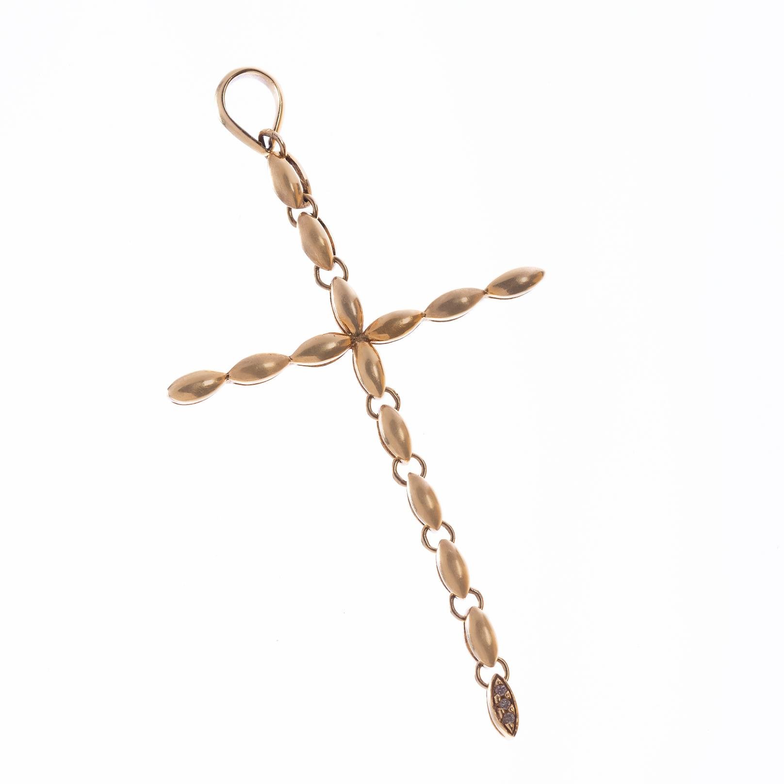 Cruz en oro 18 K y brillantes