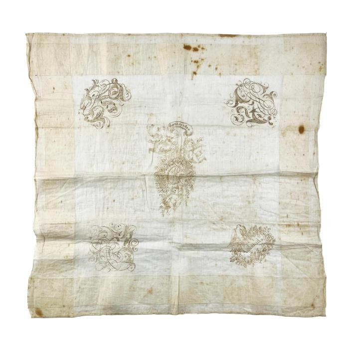 JUAN MANUEL BESNES E IRIGOYEN. Pañuelo de seda. 1861.