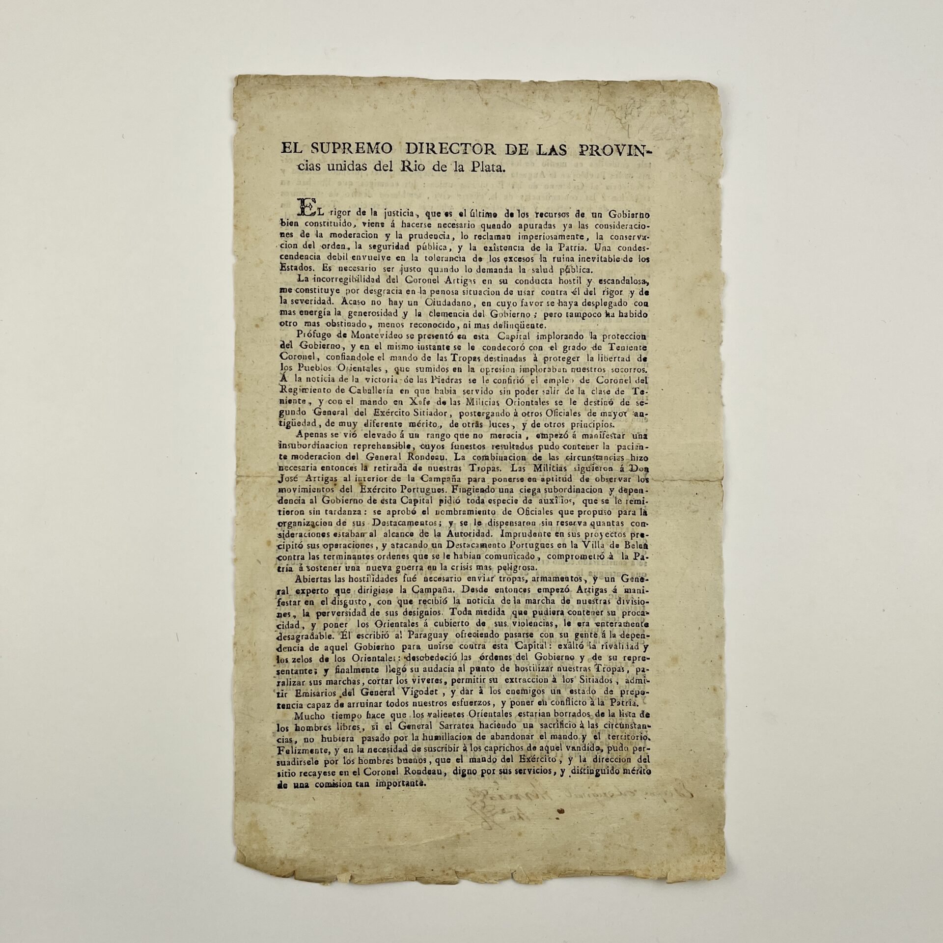 POSADAS, GERVASIO ANTONIOEl Supremo Director de las Provincias Unidas del Río de la Plata