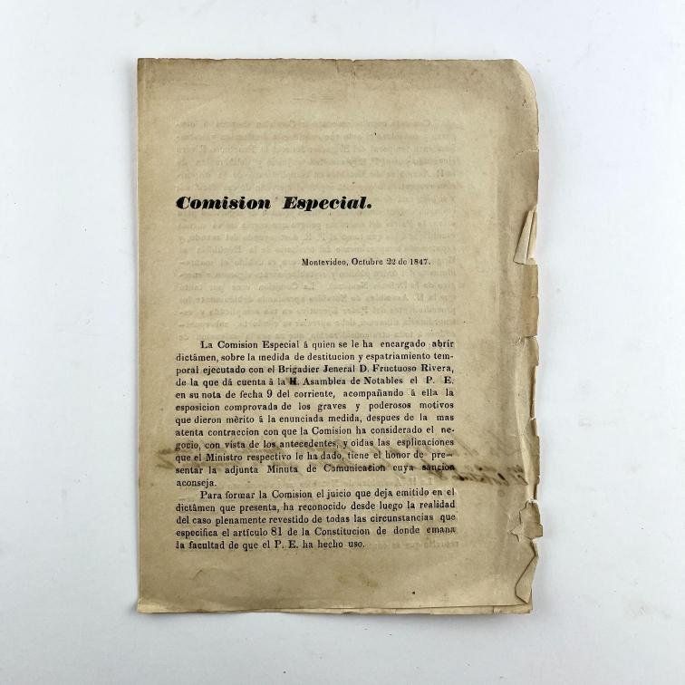 (FRUCTUOSO RIVERA) Comisión Especial.