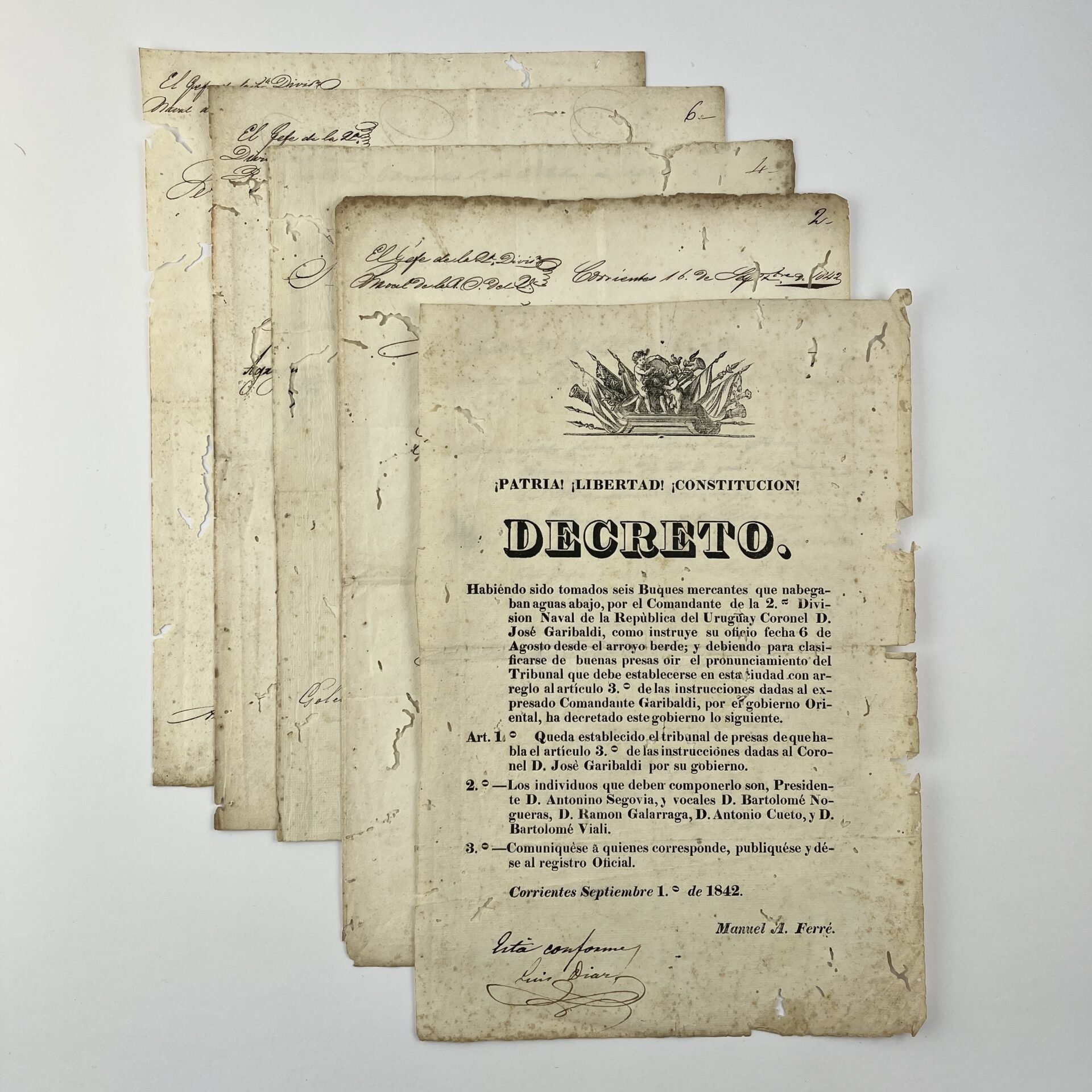 MANUEL A. FERRÉ - GIUSEPPE GARIBALDI ¡Patria! ¡Libertad! ¡Constitución! Decreto