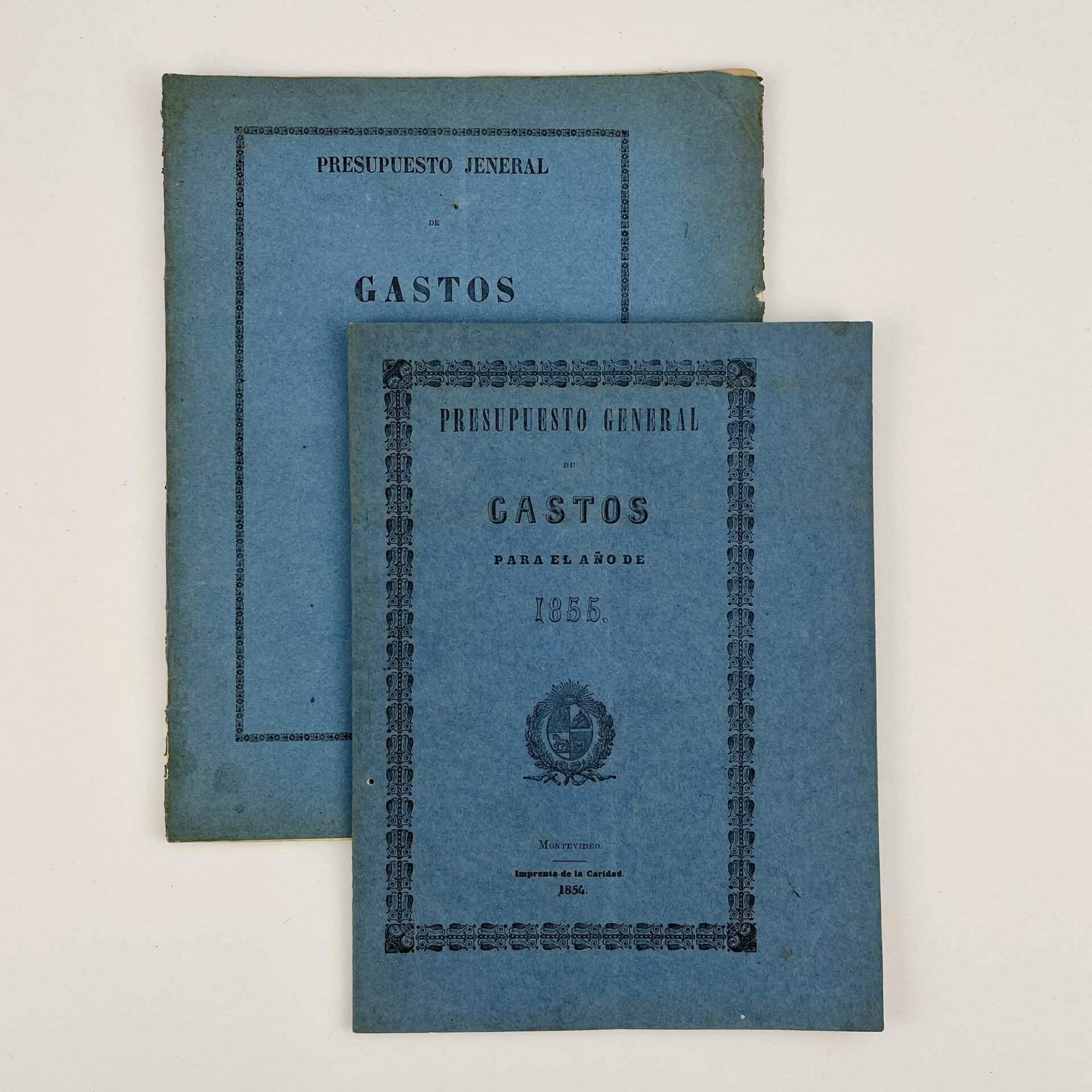 VENANCIO FLORESPresupuesto Jeneral (sic) de Gastos para el año de 1854          Acompañado por:Presupuesto General de Gastos para 1855
