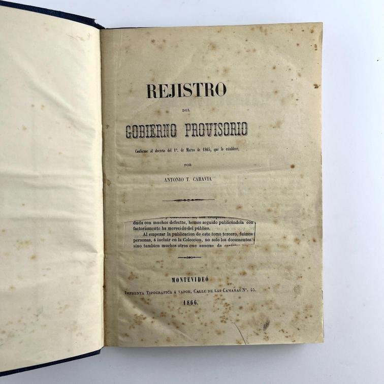 ANTONIO T. CARAVIA.
Rejistro del Gobierno Provisorio.