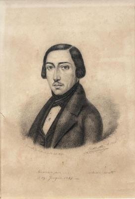 EMILIO BETTINOTTI. Retrato de Giuseppe Mazzini.
