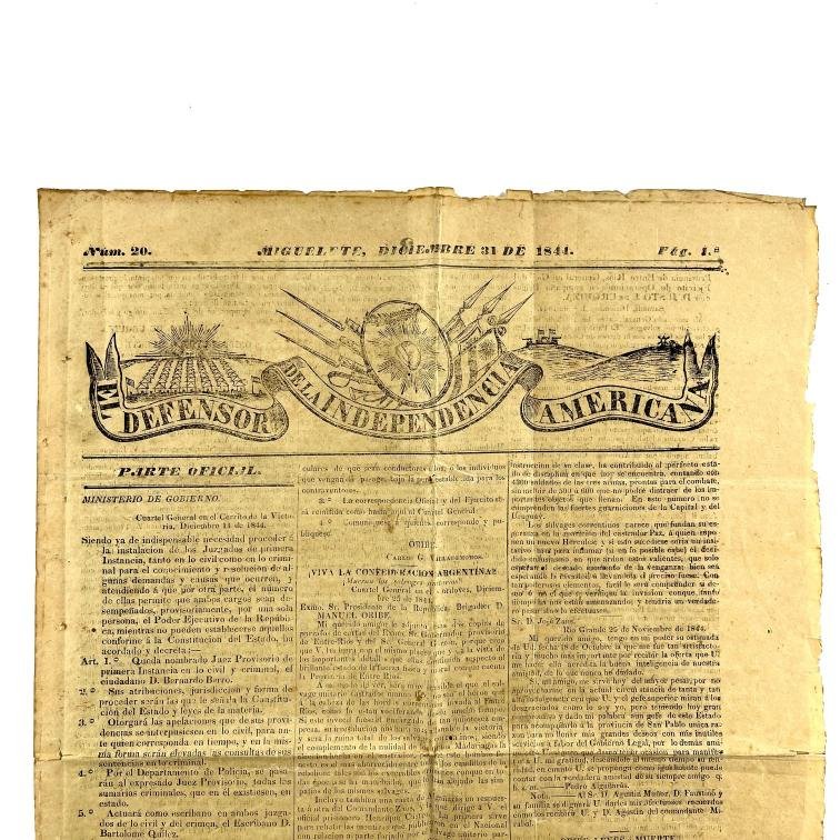 El defensor de la Independencia americana. 1844 y 1845.