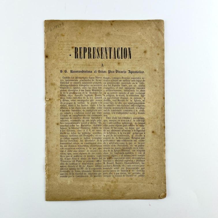 Representación Reverendísima el Señor Pro-Vicario Apostólico.