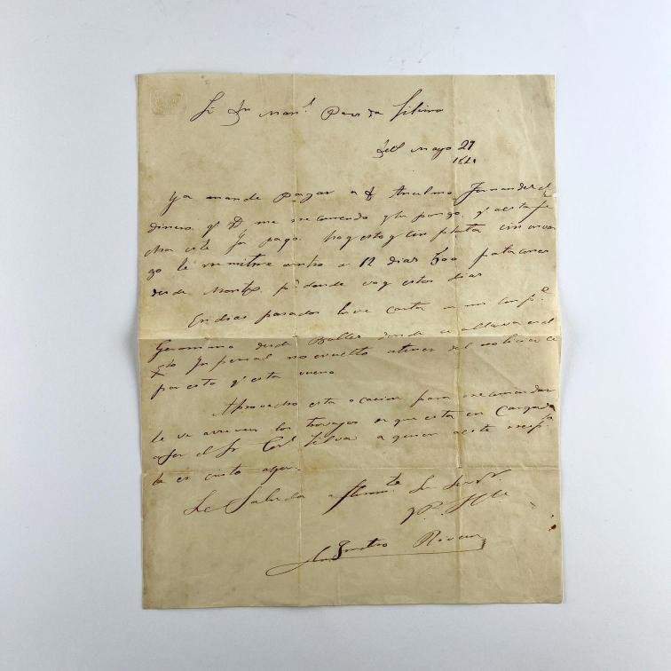 FRUCTUOSO RIVERA.
Carta relativa a un pago.