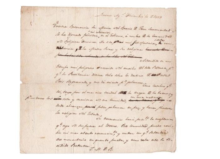 JUAN MANUEL DE ROSAS. Correspondencia escrita. 1829.