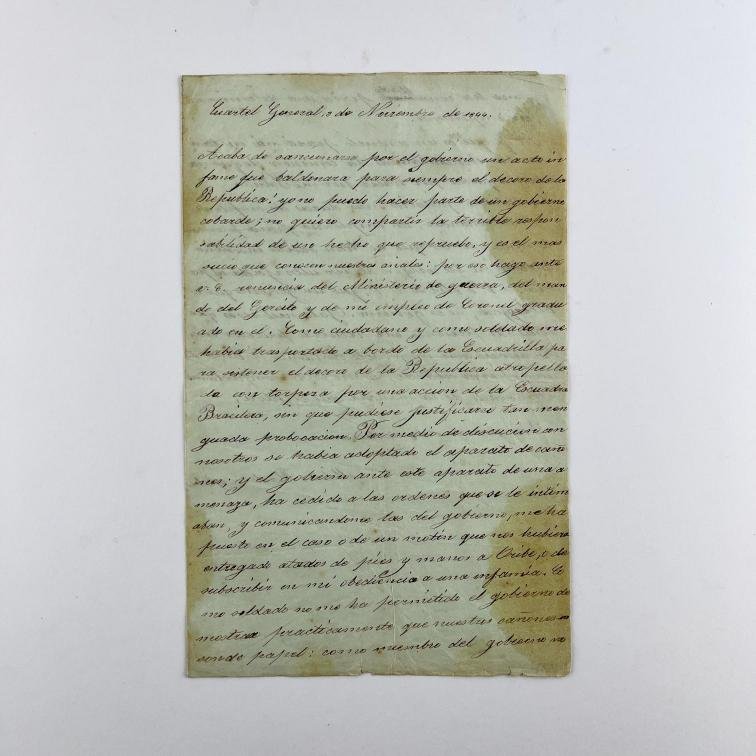 MELCHOR PACHECO Y OBES.
Su renuncia.