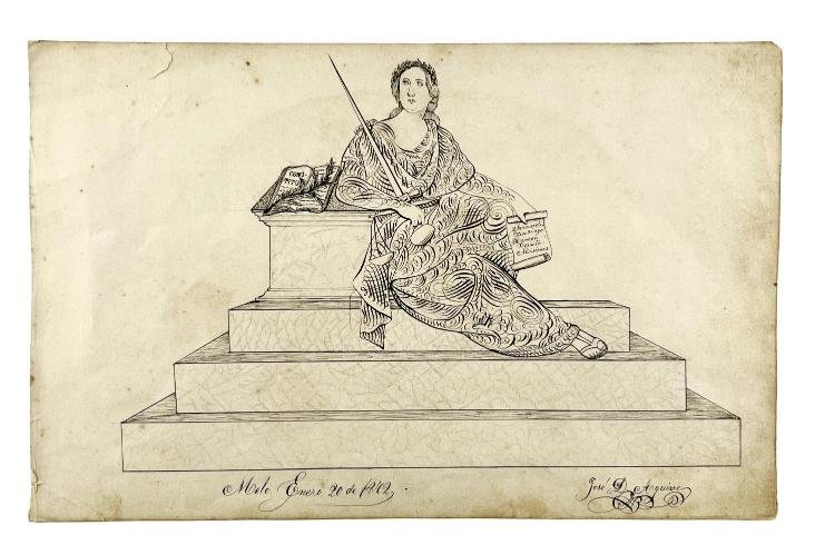 JOSÉ D. AGUIRRE. Alegoría republicana.