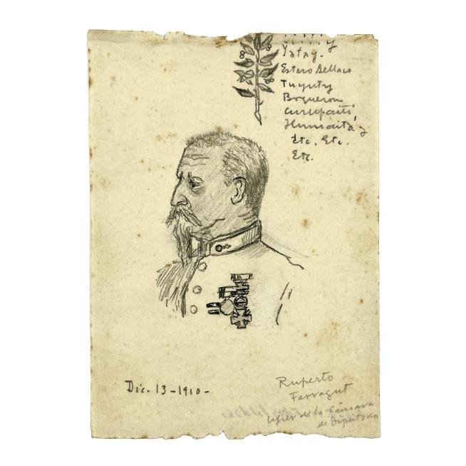 ¿J. M. FERNANDEZ SALDAÑA? Boceto a lápiz de Ruperto Ferragut.