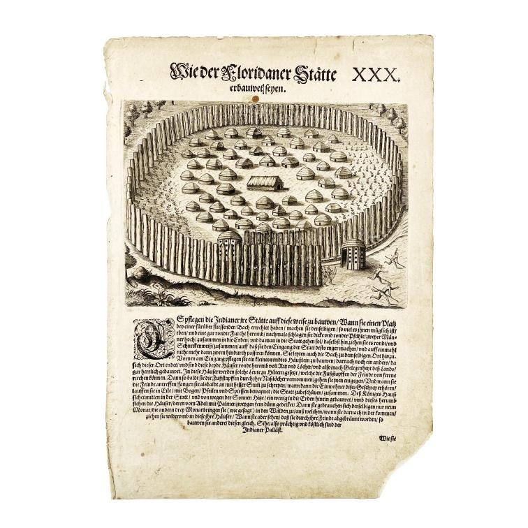 THÉODORE DE BRY. XXX. Wie der Floridaner Stätte erbaumet senen.