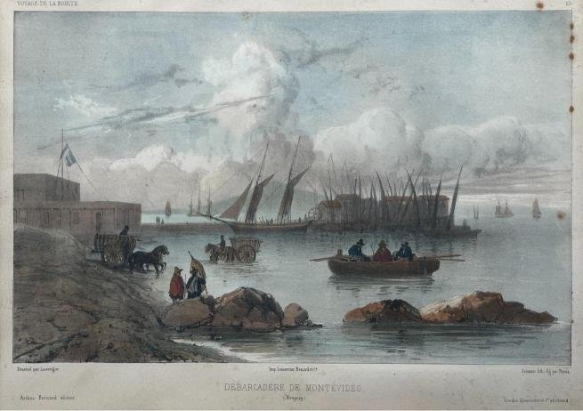 BARTHELEMY LAUVERGNE. Desembarco en Montevideo (Uruguay).