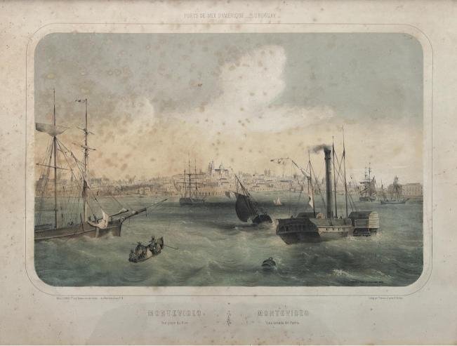 HENRY BERTHET. Montevideo. Vista tomada del Puerto.