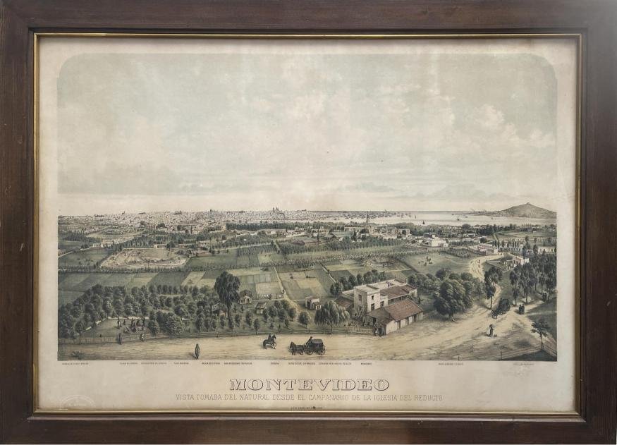 ALFREDO A. GODEL. Montevideo. Vista tomada del natural desde el campanario de la Iglesia del Reducto. - Imagen 2