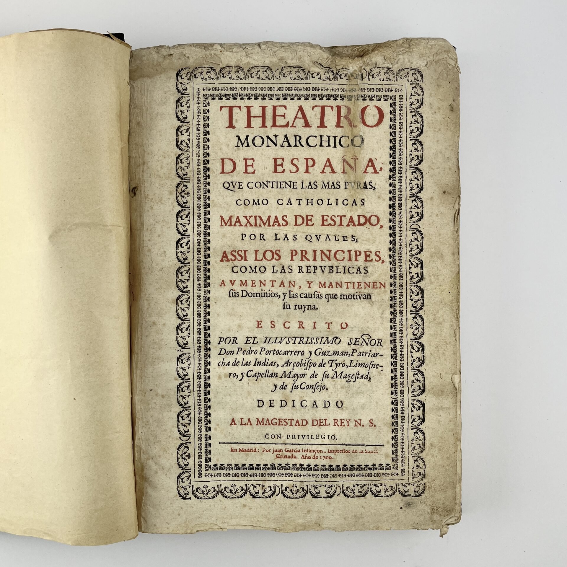 PEDRO PORTOCARRERO Y GUZMANTheatro Monarchico de España