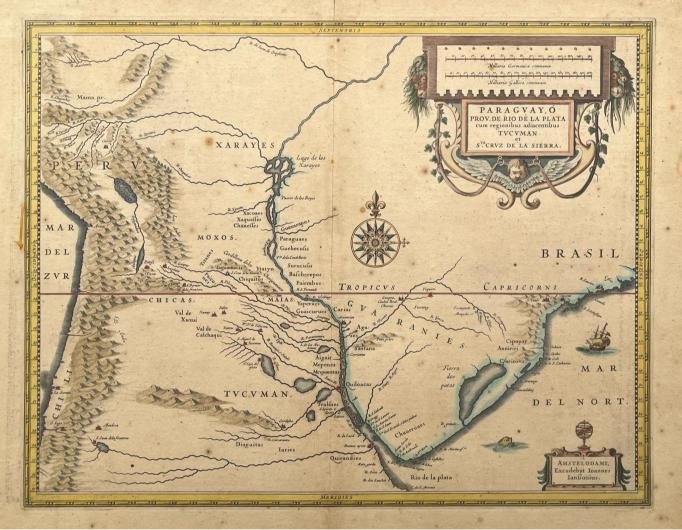 IOANNES IANSONIUS (JOANNES JANSSON); DIEGO DE TORRES, S. J. Paraguay, ó Prov. de Rio de la Plata cum regionibus adiacentibus Tucuman et Sta Cruz de la Sierra.