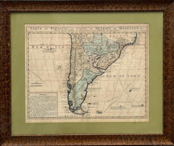 GUILLAUME DE L’ISLE; NICOLAS GUEUDEVILLE; ABRAHAM CHATELAIN. Carte du Paraguai, du Chili, du Detroit de Magellan &c. - Imagen 2