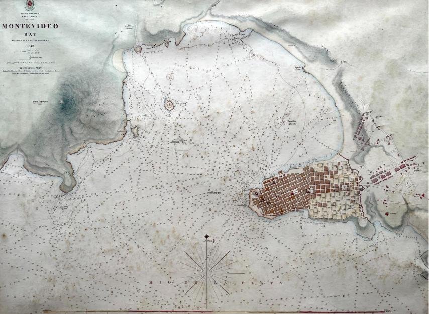 C. H. DILLON. South America. East Coast. Montevideo Bay. - Imagen 2