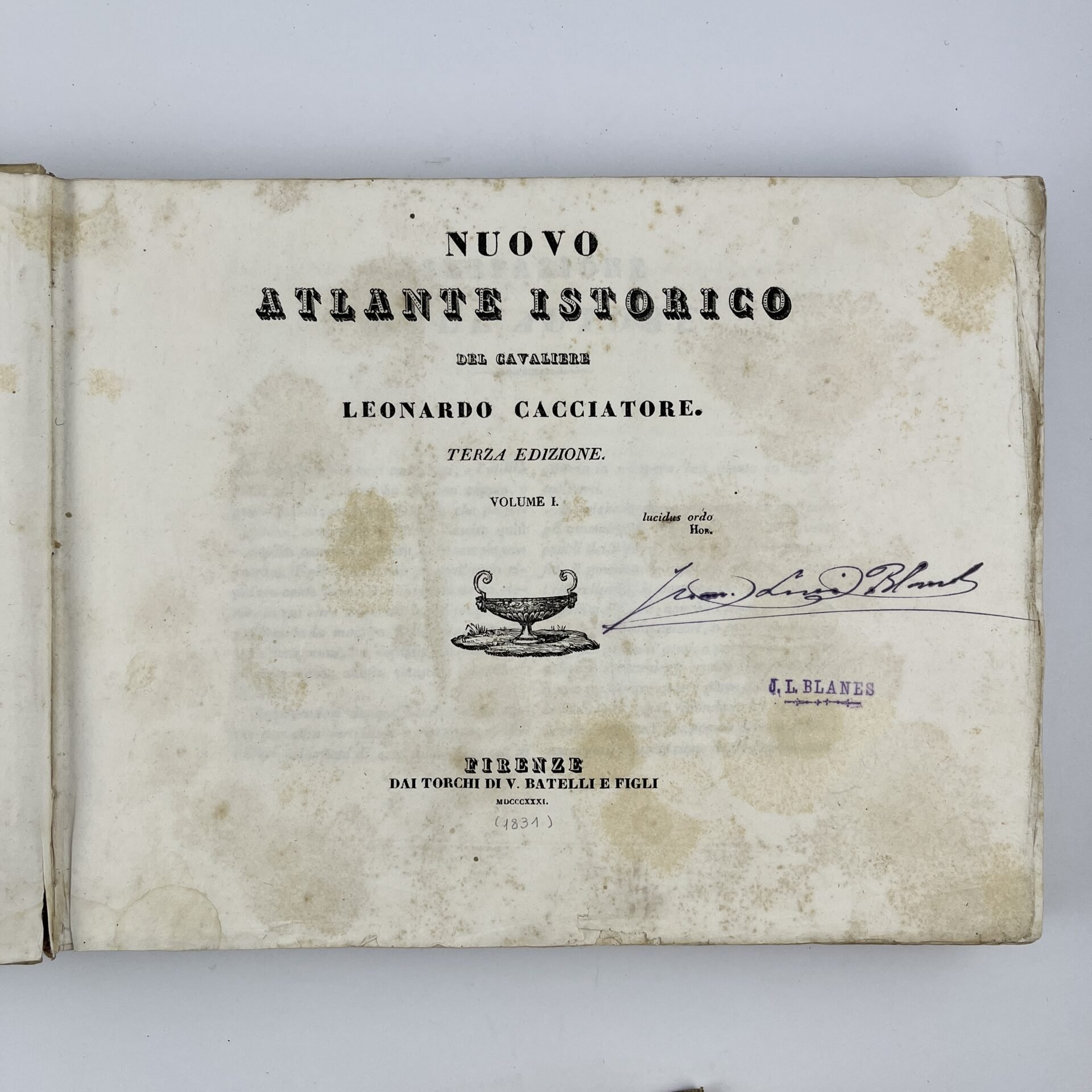 LEONARDO CACCIATORENuovo Atlante Istorico del Cavaliere Leonardo Cacciatore