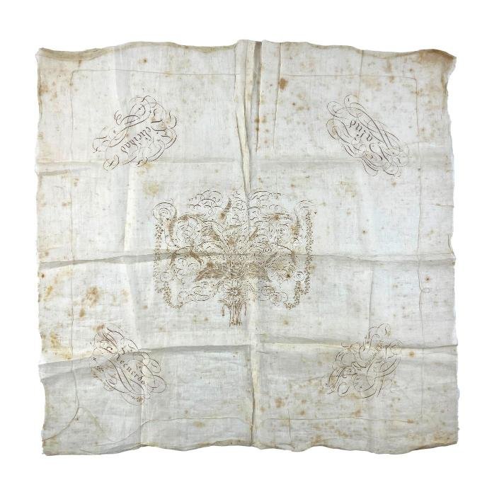  JUAN MANUEL BESNES E IRIGOYEN. Pañuelo de seda. 1859.