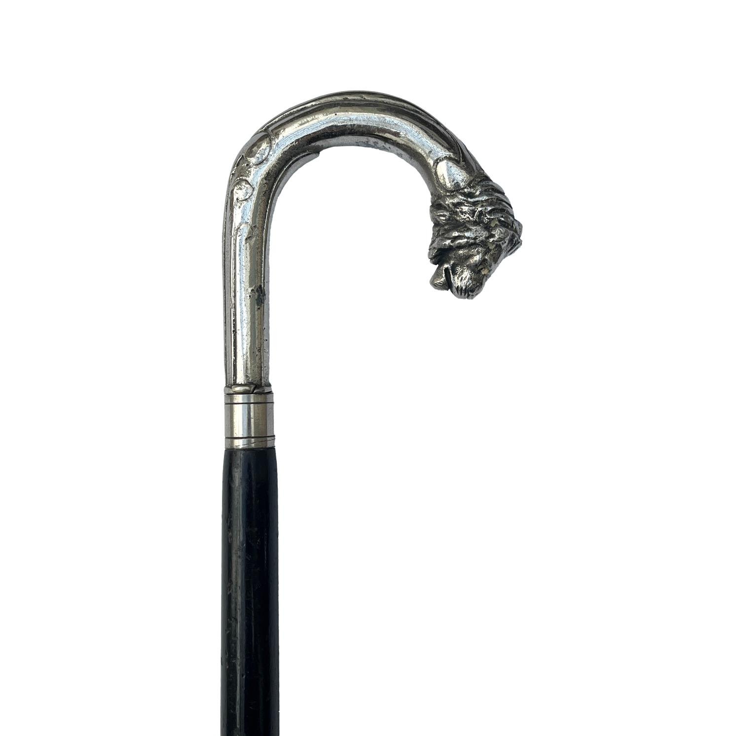 Bastón en madera ebanizada