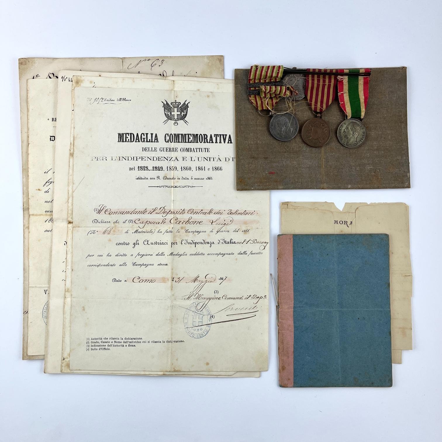 Conjunto cuatro medallas italianas