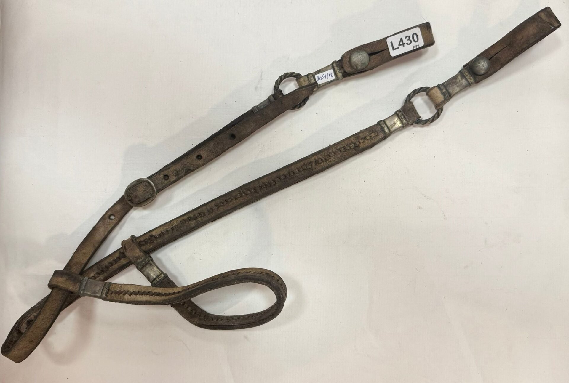 Cabezada de freno en cuero y plata