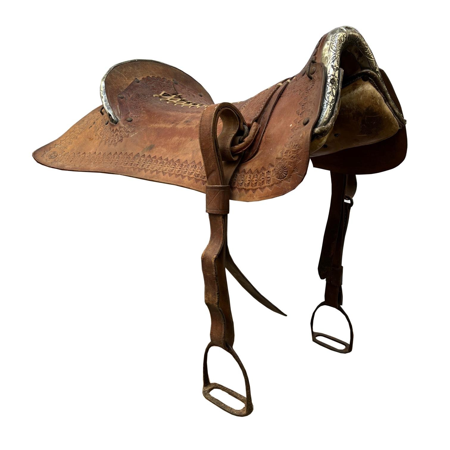 Recado cola de pato  con cabezada en plata