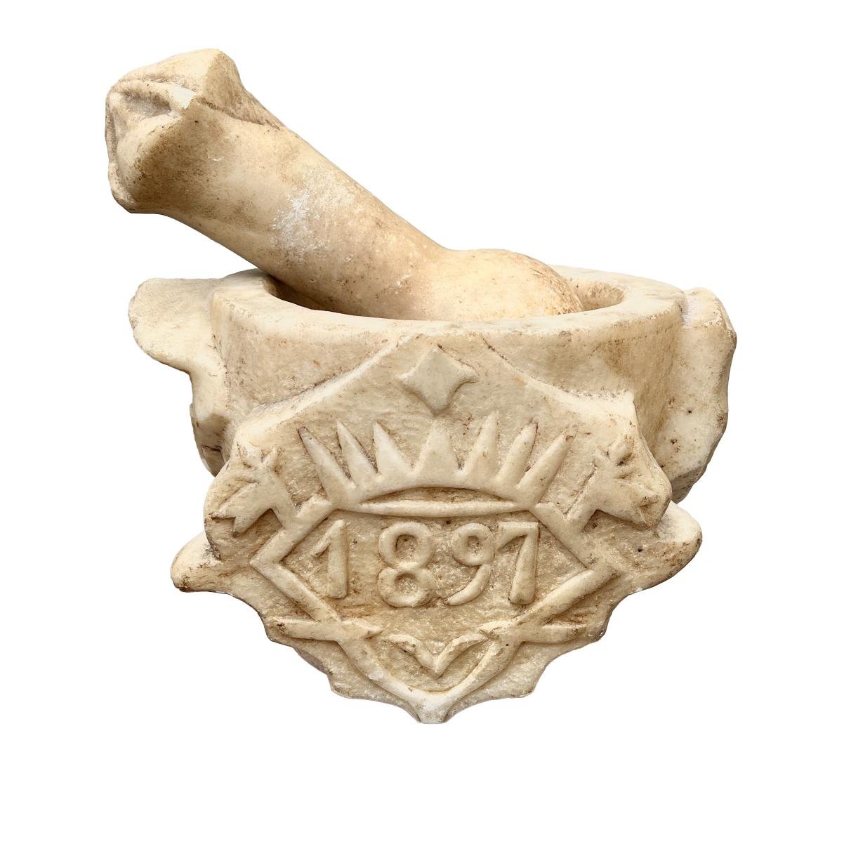 Mortero en alabastro Revolución 1897