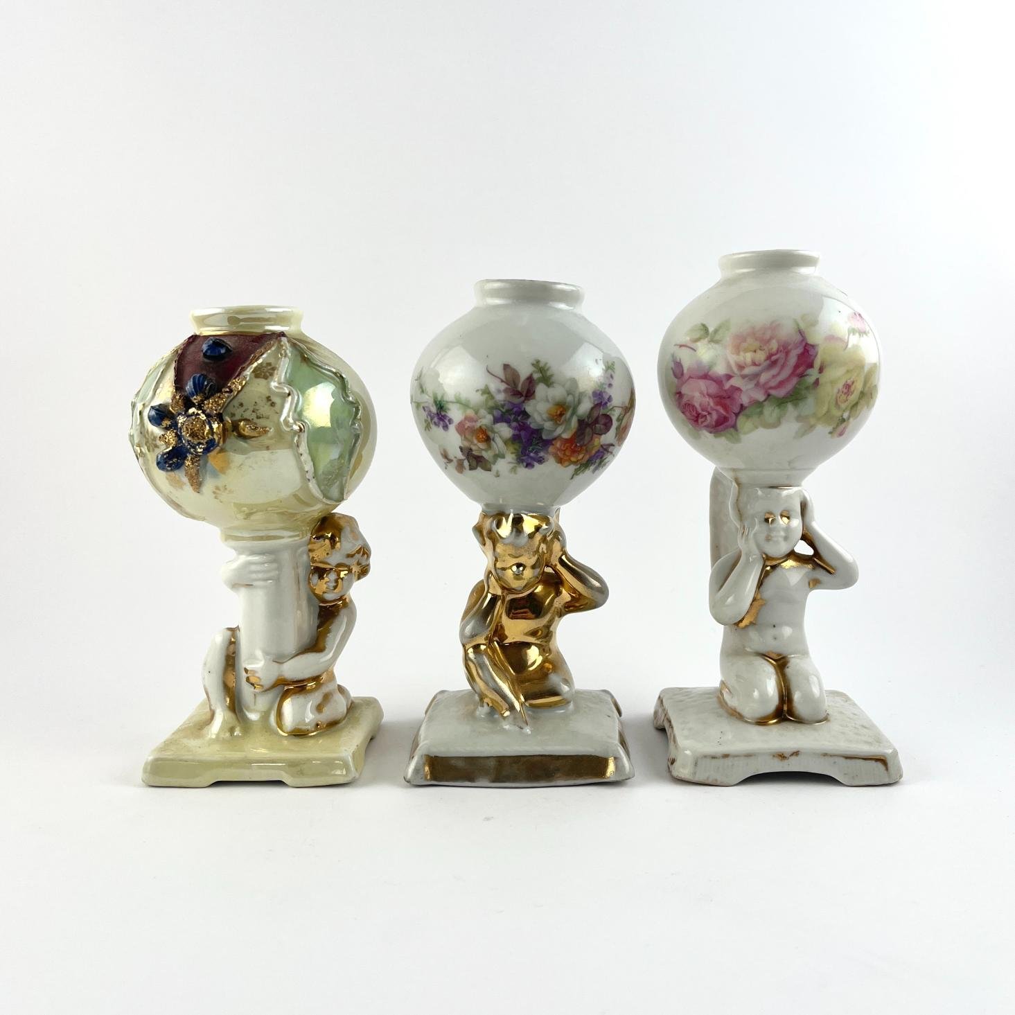 Tres mates en porcelana