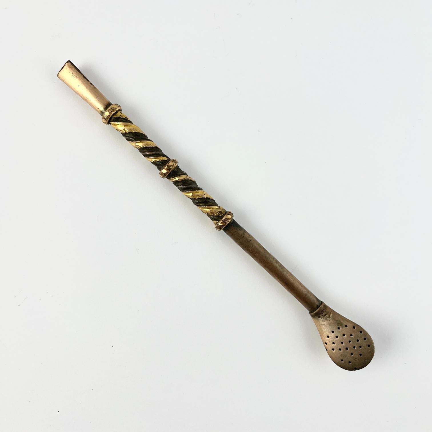 Bombilla en plata y oro