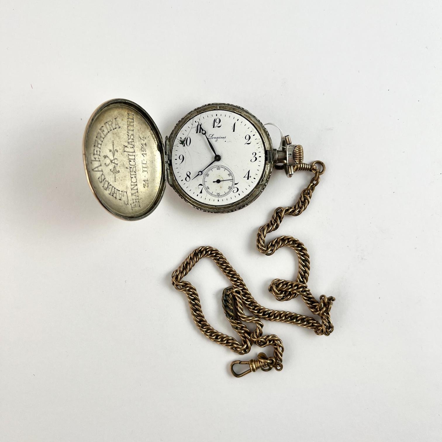 Reloj de bolsillo Longines "escenas de turf"