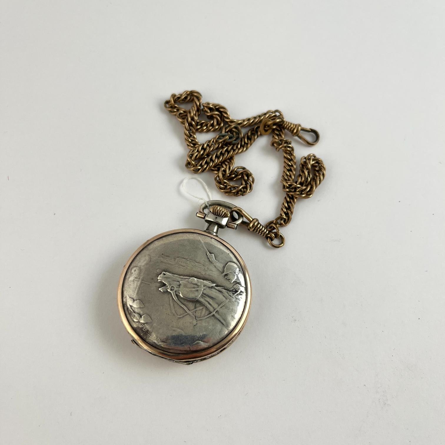 Reloj de bolsillo Longines "escenas de turf" - Imagen 2