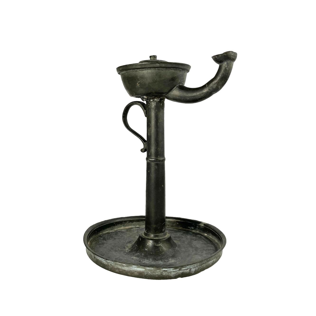 Lámpara de aceite en peltre