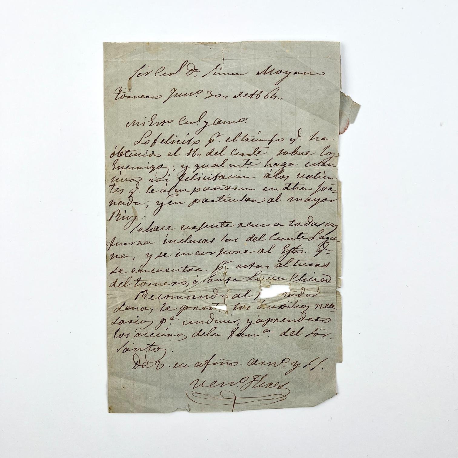 Carta Venancio Flores