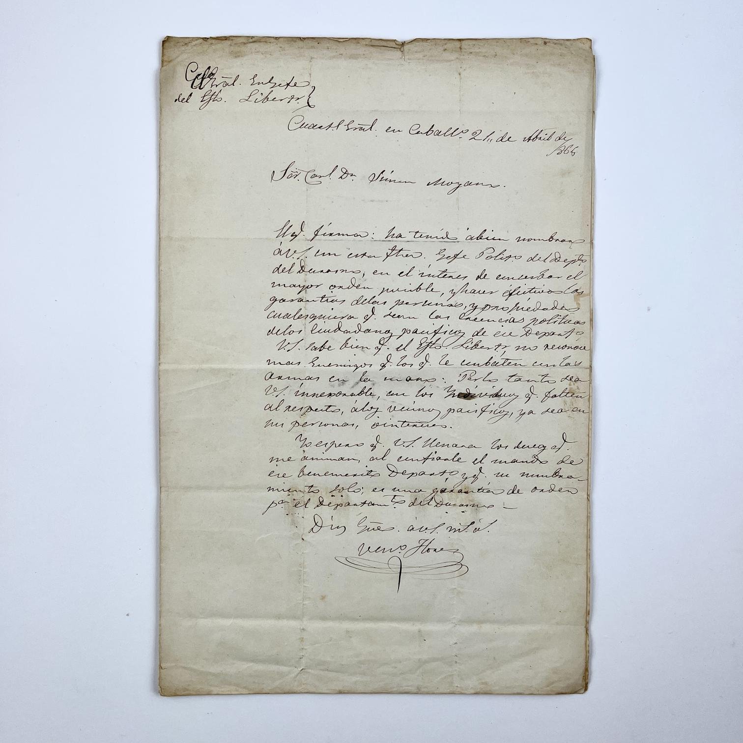 Carta Venancio Flores