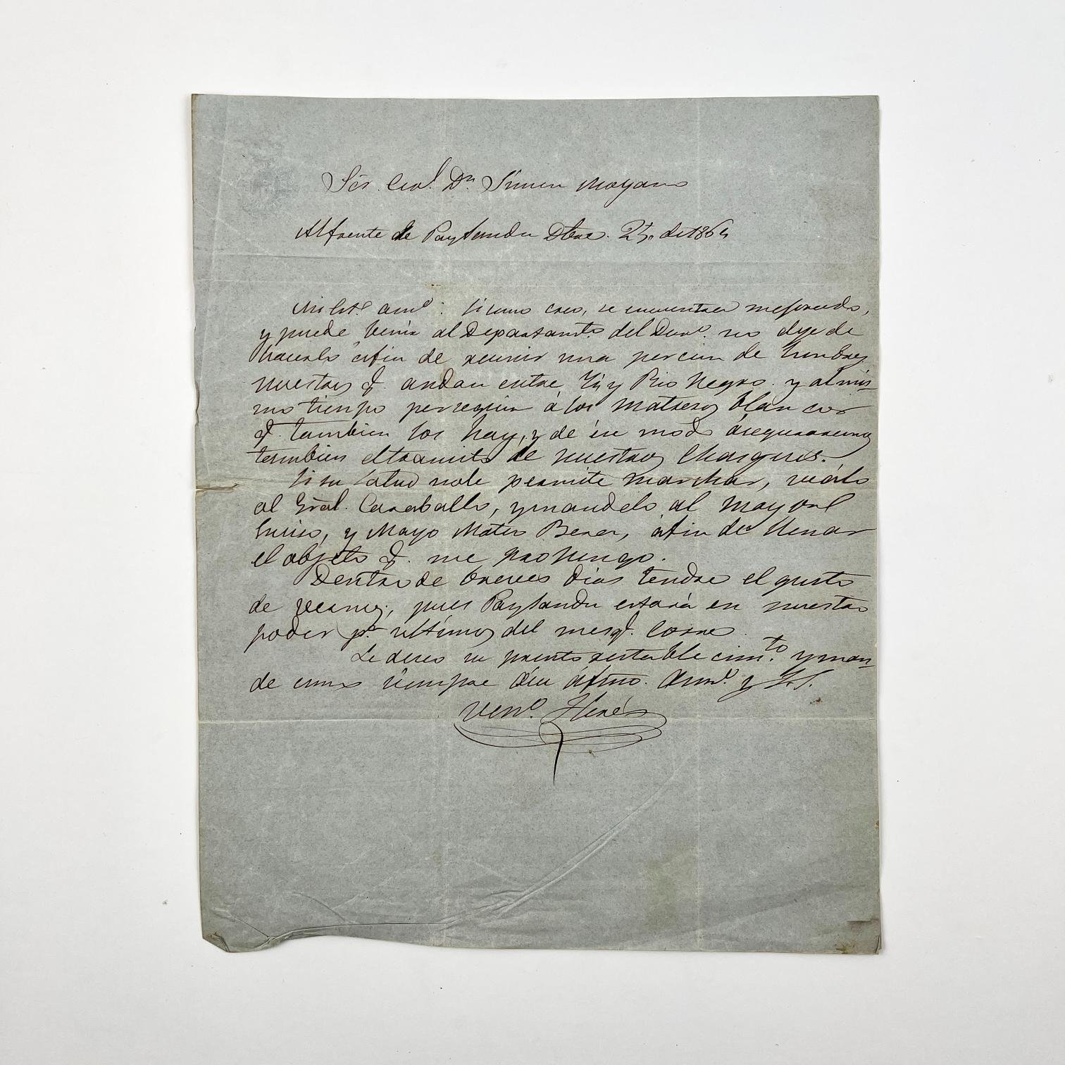 Carta Venancio Flores