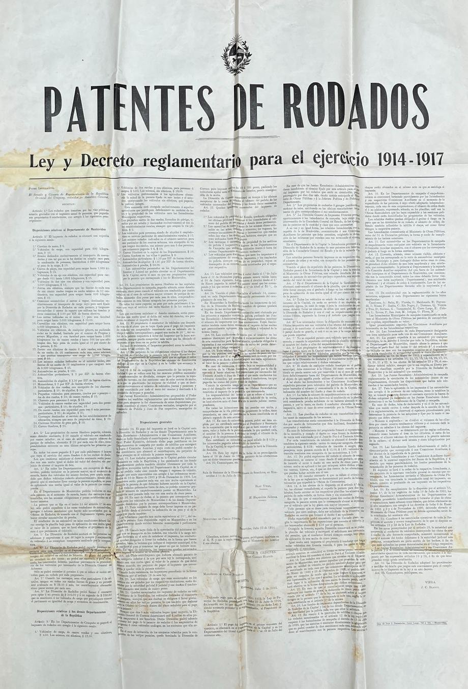 Afiche "Patentes de Rodados"